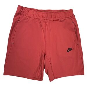 Nike Tech Fleece Shorts Mens M Pueblo Red Rayon Blend Athletic Gym Sportswear
